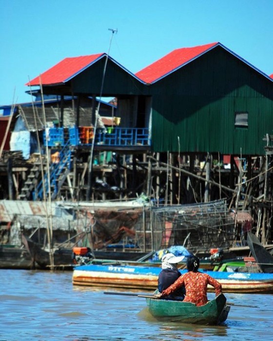 Villaggio sul lago Tonle Sap, Kompong Khleang