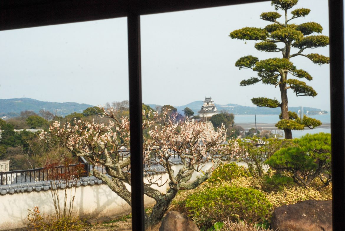 Il castello di Kitsuki visto dalla casa Hitomatsu